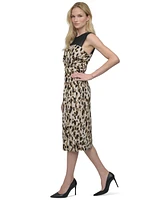 Dkny Women's Contrast-Yoke Side-Twist Sleeveless Dress