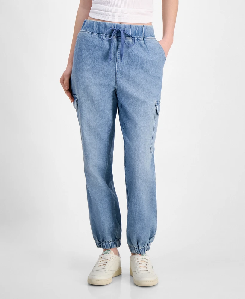 Tinseltown Juniors' High Rise Sporty Utility Jogger Pants