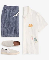 Sun Stone Mens Floral Shirt Chambray Shorts Slip On Sneakers Exclusively At Macys