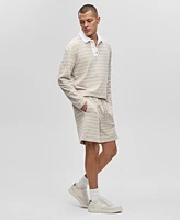 Mode of One Men's Horizontal-Stripe Terry Shorts, Exclusively at Macy's