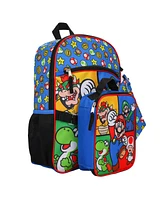 Super Mario Bros Characters & Power-Ups 16" Youth 5-Piece Backpack Set