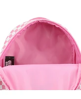 Super Mario Bros Princess Peach 10.6" Pink & White Checkered Mini Backpack
