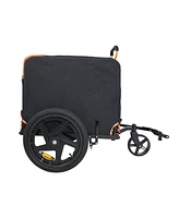 Foldable Pet Jogging Stroller Dog Carriers Bicycle Trailer Pet Dog Cat Bike Trailer Orange and Black - Ideal for Small Pets