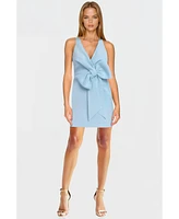 Womens The Amelia Light Blue Bow Front Mini Dress