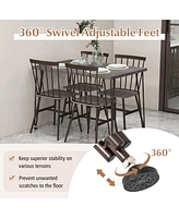 5-Piece Dining Table Set for 4 with 360 Swivel Feet for Small Place