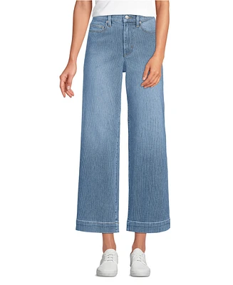 Lands' End Petite Recover Denim High Rise Wide Leg Crop Jeans