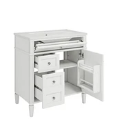 30" Modern Bathroom Vanity: Single Sink, 2 Drawers, Tip-out