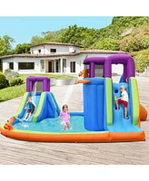 6-in-1 Inflatable Bounce House with Dual Water Slides Ultimate Outdoor Playset for Kids