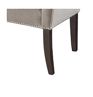 Upholstered Accent Bench with Nailhead Trim and Solid Wood Legs-The Pop Home