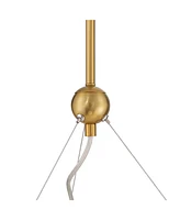 Brianna 23" Modern Chandelier Ceiling Light Fixture Dining Room Over Table Kitchen Island Foyer Ring Hanging Round 9-Light Gold Finish White Glass Hal