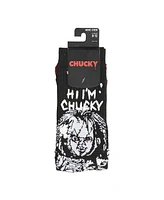 Chucky Men's Uv Color Change Hi I'm Black Athletic Crew Socks