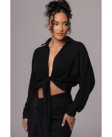 Jluxlabel Women's Soho Front Tied Woven Top