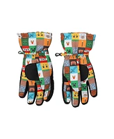 Minecraft Boys Icons All-Over Print Youth Ski Gloves with Sure Grip Liners