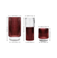 Zinc, Fluted Glass Vase Set 3