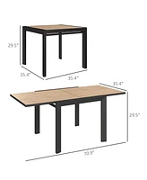Outsunny 35.5"-71" Expandable Aluminum Outdoor Dining Table for 4-6 People