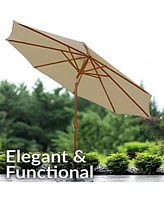8.5 ft Outdoor Patio Umbrella with Push Button Tilt and Crank