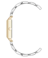 Nine West Women's Quartz Rectangular Two-Tone Metal Alloy Bracelet Watch, 24mm