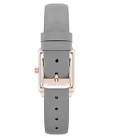 Nine West Women's Quartz Rectangular Rose Gold-Tone and Polyurethane Leather Band Watch