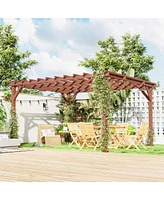Outsunny 11' x 12.5' Outdoor Pergola, Wood Pergola Gazebo Grape Trellis
