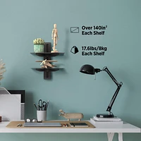 ProMounts Durable Double Glass Av Wall Shelf, Supports up to 36lbs