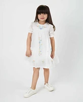 Rare Editions Little and Toddler Girls Cross Stitch Embroidered Dress