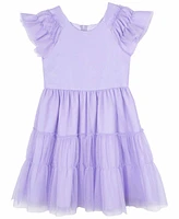 Rare Editions Little and Toddler Girls Tonal Glitter Mesh Social Dress