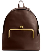 Coach Leather Kisslock Large Frame Backpack