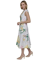 Karl Lagerfeld Paris Petite Allover Floral Midi Dress