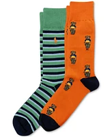 Polo Ralph Lauren Men's 2-Pk. Surf Club Mini Bear Slack Socks