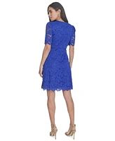 Jessica Howard Women's Elbow-Sleeve Lace A-Line Dress
