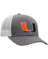 Top of the World Men's Gray/White Miami Hurricanes Victory Baseline Trucker Adjustable Hat