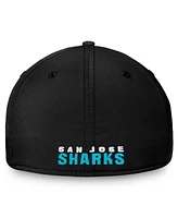 Fanatics Men's Black San Jose Sharks Core Primary Logo Flex Hat