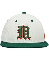 Men's adidas Cream, Green Miami Hurricanes On-Field Baseball Fitted Hat