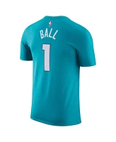 Men's Nike LaMelo Ball Teal Charlotte Hornets Icon 2022/23 Name and Number T-shirt
