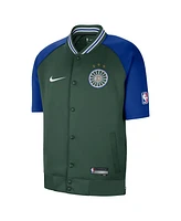 Men's Nike Green Detroit Pistons 2022/23 City Edition Showtime Raglan Short Sleeve Full-Snap Jacket