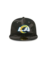 Men's New Era Black Los Angeles Rams Camo 59FIFTY Fitted Hat