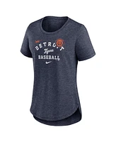 Nike Women's Heather Navy Detroit Tigers Rewind Arch Mix Tri-Blend T-Shirt