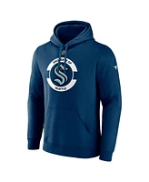 Fanatics Men's Deep Sea Blue Seattle Kraken Authentic Pro Core Secondary Fleece Pullover Hoodie