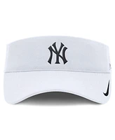 Nike Men's White New York Yankees Primetime Bozz Ace Performance Adjustable Visor Hat