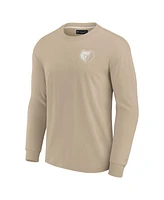 Fanatics Men's and Women's Khaki Memphis Grizzlies Elements Super Soft Long Sleeve T-Shirt