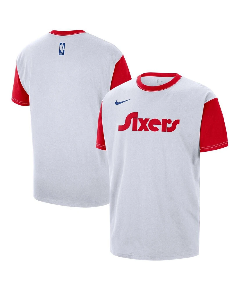 Nike Men's White Philadelphia 76ers 2024/25 City Edition Courtside Color Block T-Shirt