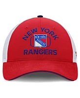 Fanatics Men's Red/White New York Rangers Authentic Pro Rink Trucker Hat