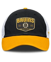 Fanatics Men's Black Boston Bruins Fundamental One-Time Trucker Adjustable Hat