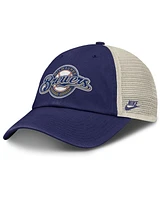 Nike Men's Navy/Natural Milwaukee Brewers Cooperstown Collection Club Trucker Adjustable Hat