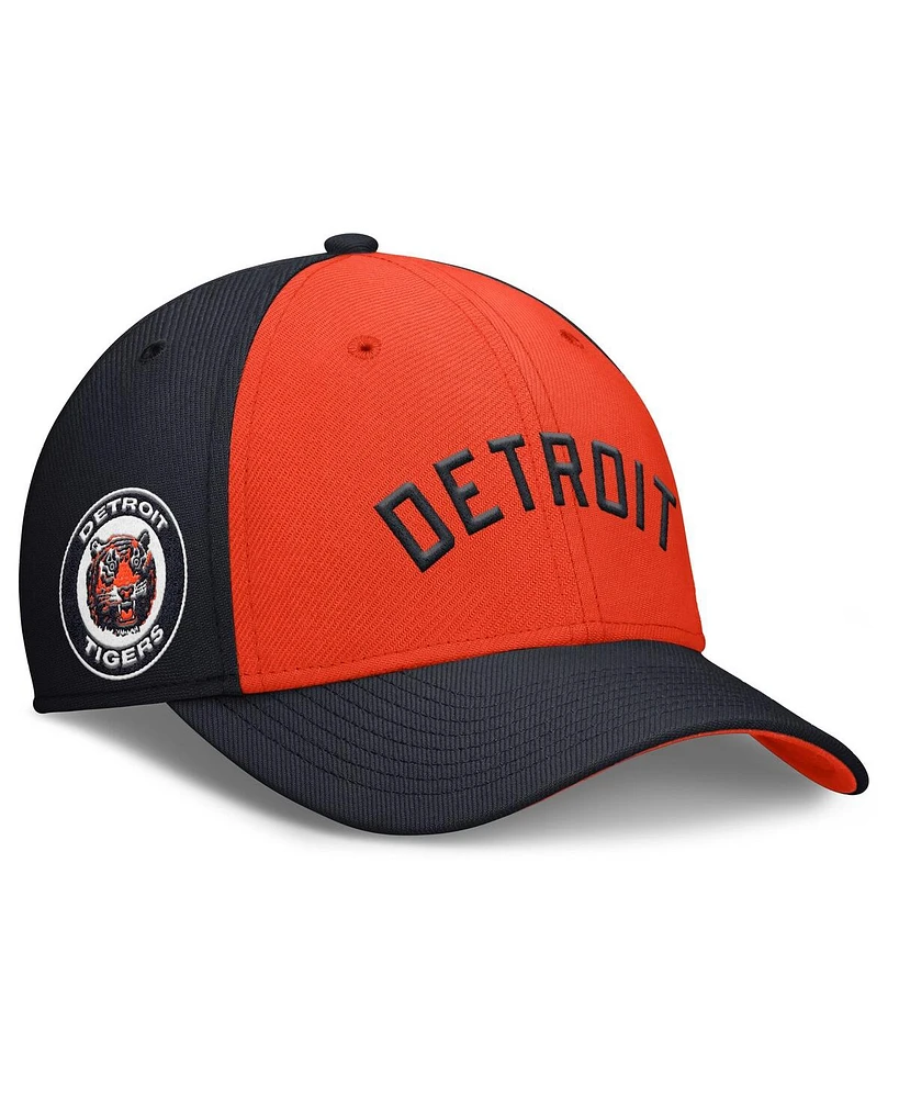 Nike Men's Navy/Orange Detroit Tigers Rise Swoosh Performance Flex Hat