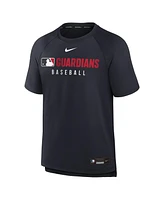 Nike Men's Navy Cleveland Guardians Authentic Collection Pregame Raglan Performance T-Shirt