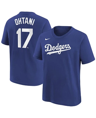 Nike Big Boys and Girls Shohei Ohtani Royal Los Angeles Dodgers Name Number T-Shirt