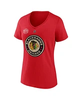 Fanatics Women's Connor Bedard Red Chicago Blackhawks 2025 Nhl Winter Classic Authentic Stack Name Number V-Neck Top