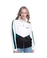 G-iii 4Her by Carl Banks Women's White/Midnight Green Philadelphia Eagles Rally Rhinestone Full-Zip Track Jacket