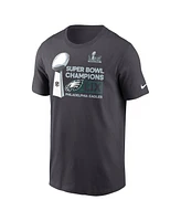 Nike Men's Anthracite Philadelphia Eagles Super Bowl Lix Champions Tall Locker Room Trophy Collection T-Shirt